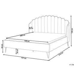 AMBILLOU - Bed - Lichtbeige - 140 x 200 cm - Polyester