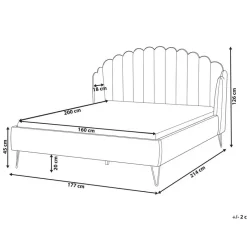 AMBILLOU - Bed - Lichtbeige - 160 x 200 cm - Polyester