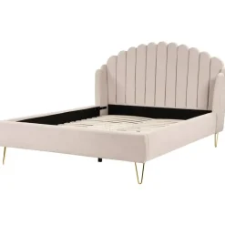 AMBILLOU - Bed - Lichtbeige - 160 x 200 cm - Polyester