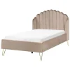 AMBILLOU - Bed - Taupe - 120 x 200 cm - Fluweel