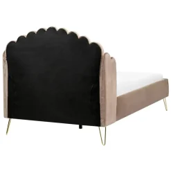 AMBILLOU - Bed - Taupe - 120 x 200 cm - Fluweel