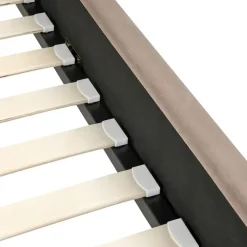 AMBILLOU - Bed - Taupe - 120 x 200 cm - Fluweel