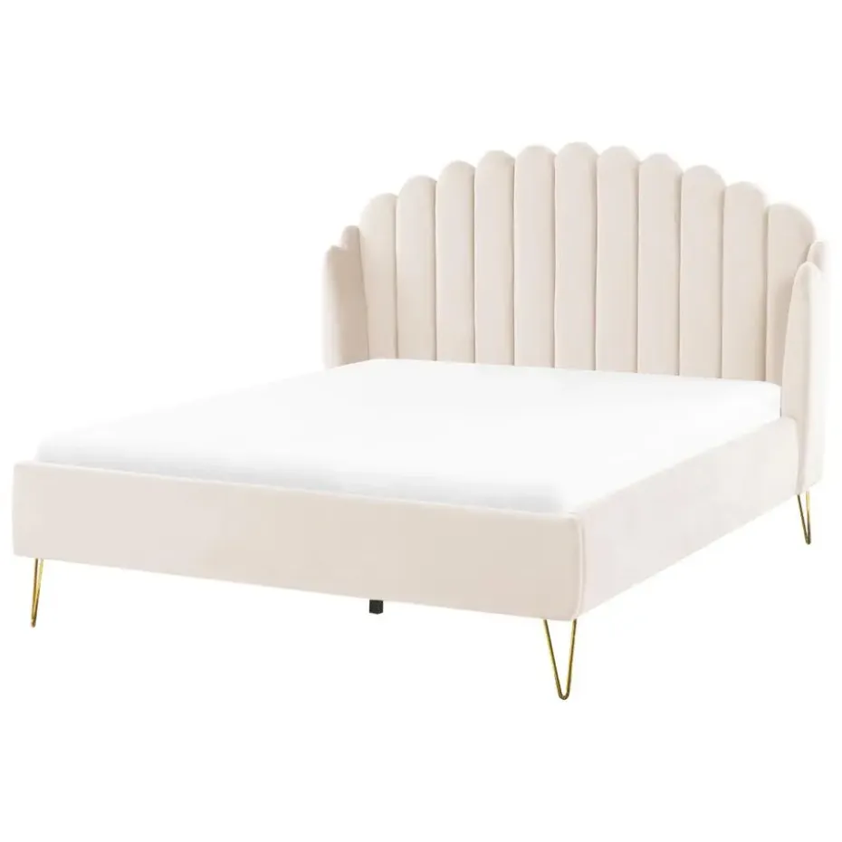 AMBILLOU - Tweepersoonsbed - Goud - 140 x 200 cm - Fluweel