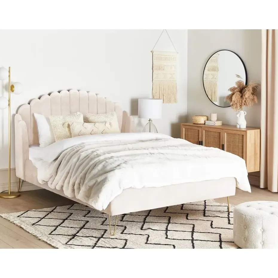 AMBILLOU - Tweepersoonsbed - Goud - 140 x 200 cm - Fluweel