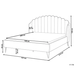 AMBILLOU - Tweepersoonsbed - Goud - 140 x 200 cm - Fluweel