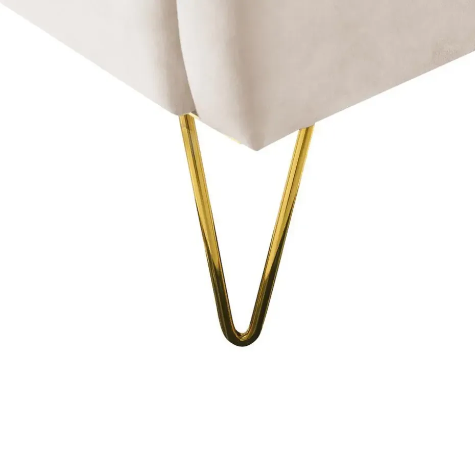 AMBILLOU - Tweepersoonsbed - Goud - 140 x 200 cm - Fluweel