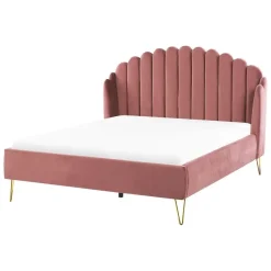 AMBILLOU - Tweepersoonsbed - Roze - 140 x 200 cm - Fluweel