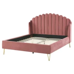 AMBILLOU - Tweepersoonsbed - Roze - 140 x 200 cm - Fluweel