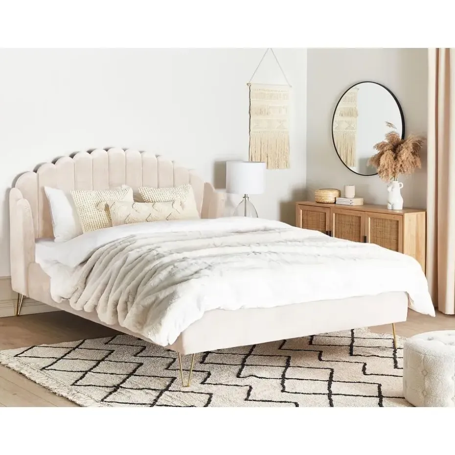 AMBILLOU - Tweepersoonsbed - Goud - 180 x 200 cm - Fluweel