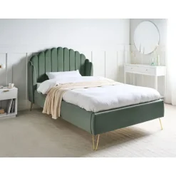 AMBILLOU - Tweepersoonsbed - Groen - 120 x 200 cm - Fluweel