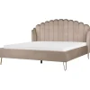 AMBILLOU - Tweepersoonsbed - Taupe - 180 x 200 cm - Fluweel