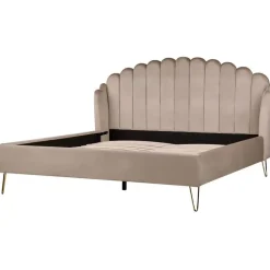 AMBILLOU - Tweepersoonsbed - Taupe - 180 x 200 cm - Fluweel