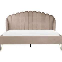 AMBILLOU - Tweepersoonsbed - Taupe - 180 x 200 cm - Fluweel