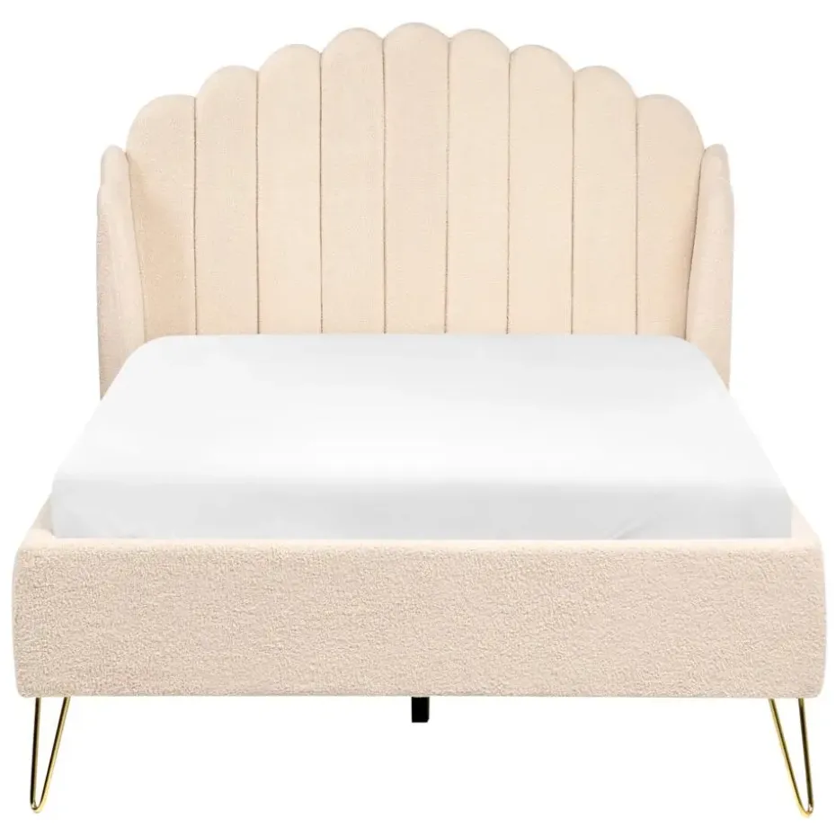 AMBILLOU - Tweepersoonsbed - Beige - 120 x 200 cm - Bouclé