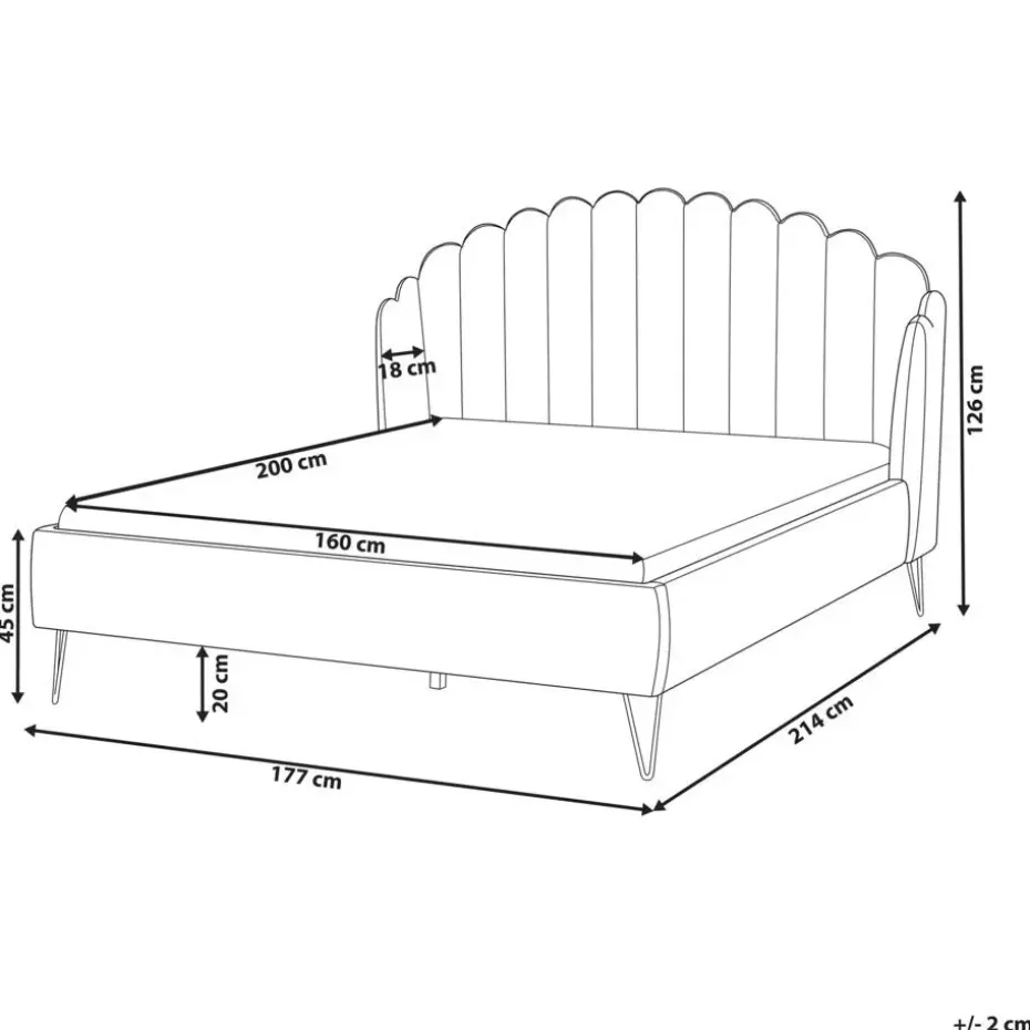 AMBILLOU - Tweepersoonsbed - Taupe - 160 x 200 cm - Fluweel