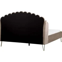 AMBILLOU - Tweepersoonsbed - Taupe - 160 x 200 cm - Fluweel