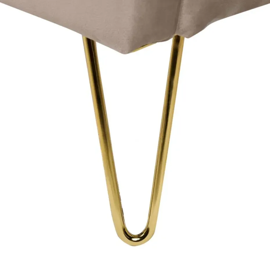 AMBILLOU - Tweepersoonsbed - Taupe - 160 x 200 cm - Fluweel