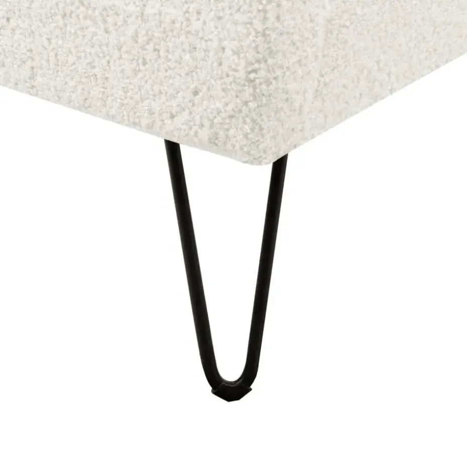 AMBILLOU - Tweepersoonsbed - Gebroken wit - 160 x 200 cm - Bouclé