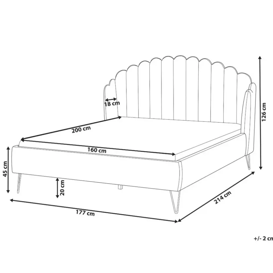 AMBILLOU - Tweepersoonsbed - Gebroken wit - 160 x 200 cm - Bouclé