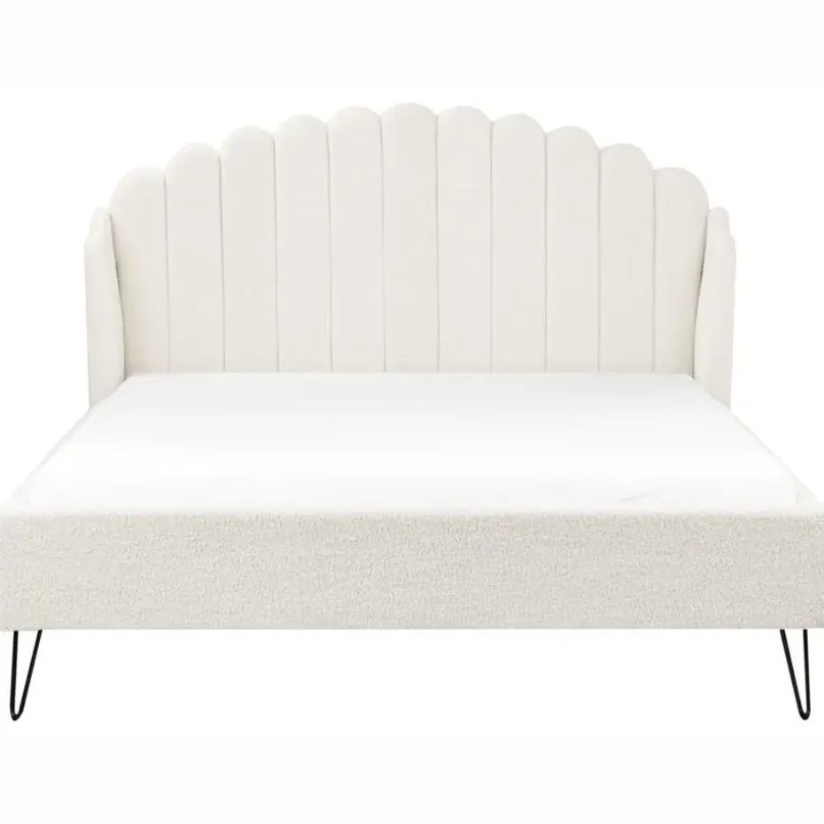 AMBILLOU - Tweepersoonsbed - Gebroken wit - 160 x 200 cm - Bouclé