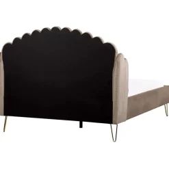 AMBILLOU - Tweepersoonsbed - Taupe - 140 x 200 cm - Fluweel