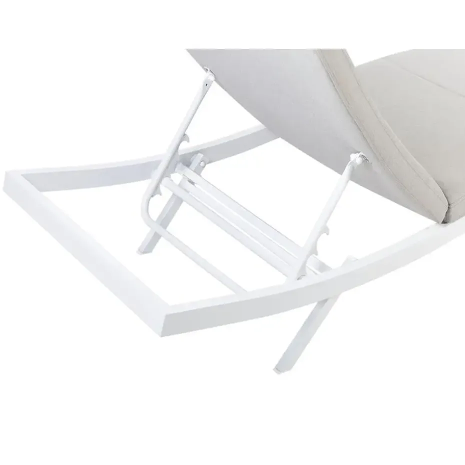 AMELIA - Ligstoel - Grijs - Textiel