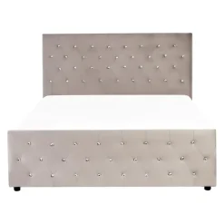 AMIENS - Bed met opbergruimte - Taupe - 140 x 200 cm - Fluweel