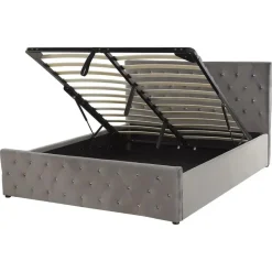 AMIENS - Bed met opbergruimte - Grijs - 160 x 200 cm - Fluweel