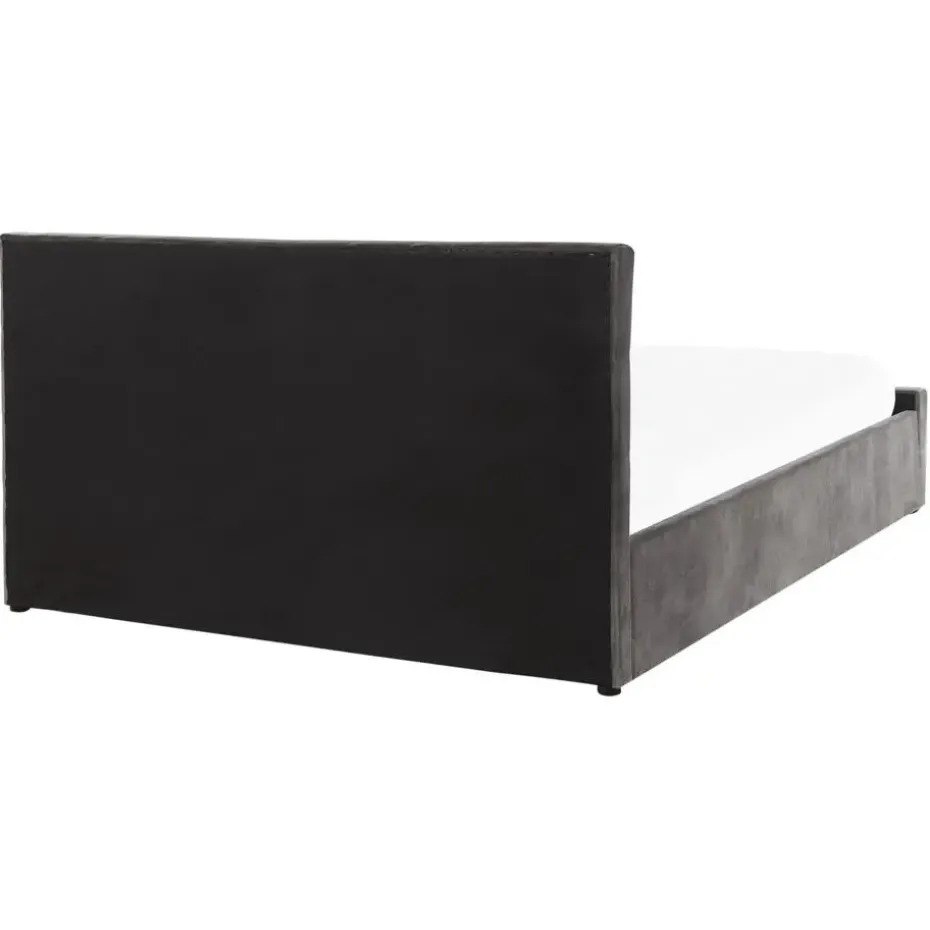 AMIENS - Bed met opbergruimte - Grijs - 160 x 200 cm - Fluweel