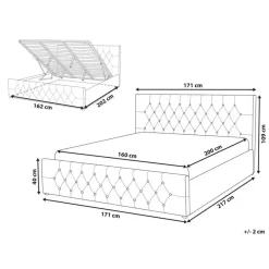AMIENS - Bed met opbergruimte - Grijs - 160 x 200 cm - Fluweel