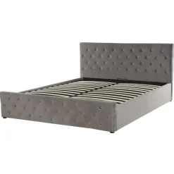 AMIENS - Bed met opbergruimte - Grijs - 160 x 200 cm - Fluweel