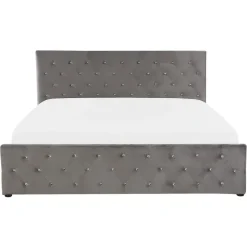 AMIENS - Bed met opbergruimte - Grijs - 160 x 200 cm - Fluweel