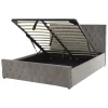 AMIENS - Bed met opbergruimte - Grijs - 140 x 200 cm - Fluweel