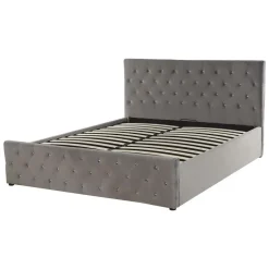 AMIENS - Bed met opbergruimte - Grijs - 140 x 200 cm - Fluweel