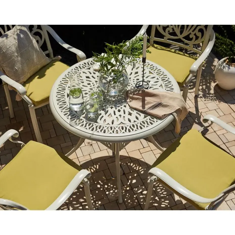 ANCONA - Tuintafel - Wit - 90 x 90 cm - Aluminium