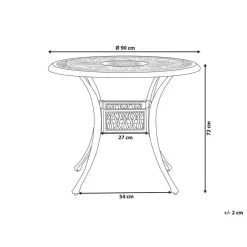 ANCONA - Tuintafel - Wit - 90 x 90 cm - Aluminium