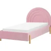ANET - Bed - Roze - 90 x 200 cm - Fluweel