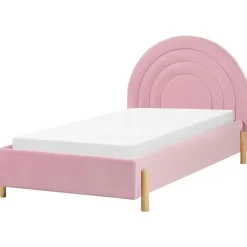 ANET - Bed - Roze - 90 x 200 cm - Fluweel