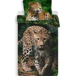 Animal Pictures Dekbedovertrek Luipaard - Eenpersoons - 140 x 200 cm - Groen