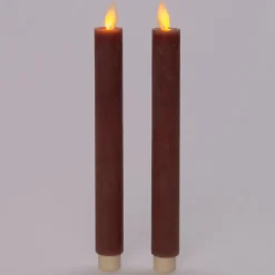 Anna Collection LED dinerkaarsen - 2x st - antiek roze - 23 cm