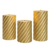 Anna Collection LED kaarsen - 3x - goud -swirl -afstandsbediening