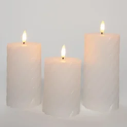 Anna Collection LED kaarsen - 3x - wit -swirl -afstandsbediening