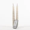 Anna Collection LED swirl dinerkaarsen - 2x st - ivoor/creme - 23 cm