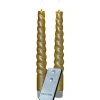 Anna Collection LED swirl dinerkaarsen - 2x st - goud - 23 cm