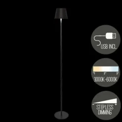 Anna Collection Portable lamp staand - zwart - binnen en buiten