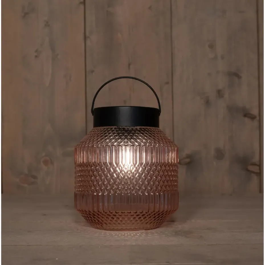 Anna Collection Tuin lantaarn Julia - Solar - zwart - D16 x H16 cm