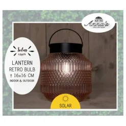 Anna Collection Tuin lantaarn Julia - Solar - zwart - D16 x H16 cm