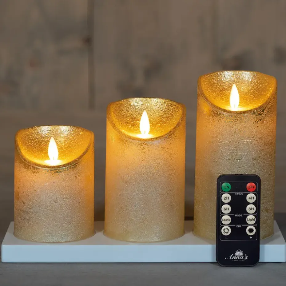 Anna's Collection Anna's Collection LED kaarsen - 3x - goud