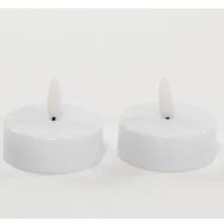 Anna's Collection Jumbo theelichten - 2x - wit - 6 x 4,5 cm