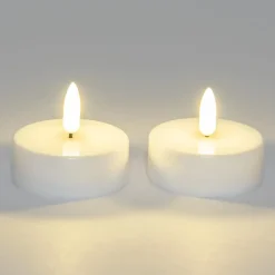 Anna's Collection Jumbo theelichten - 2x - wit - 6 x 4,5 cm